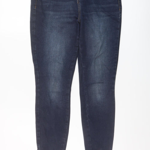 TU Womens Blue Cotton Skinny Jeans Size 10 L26 in Regular Button