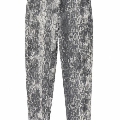 Zara Womens Beige Animal Print Cotton Skinny Jeans Size 10 L27 in Regular Button