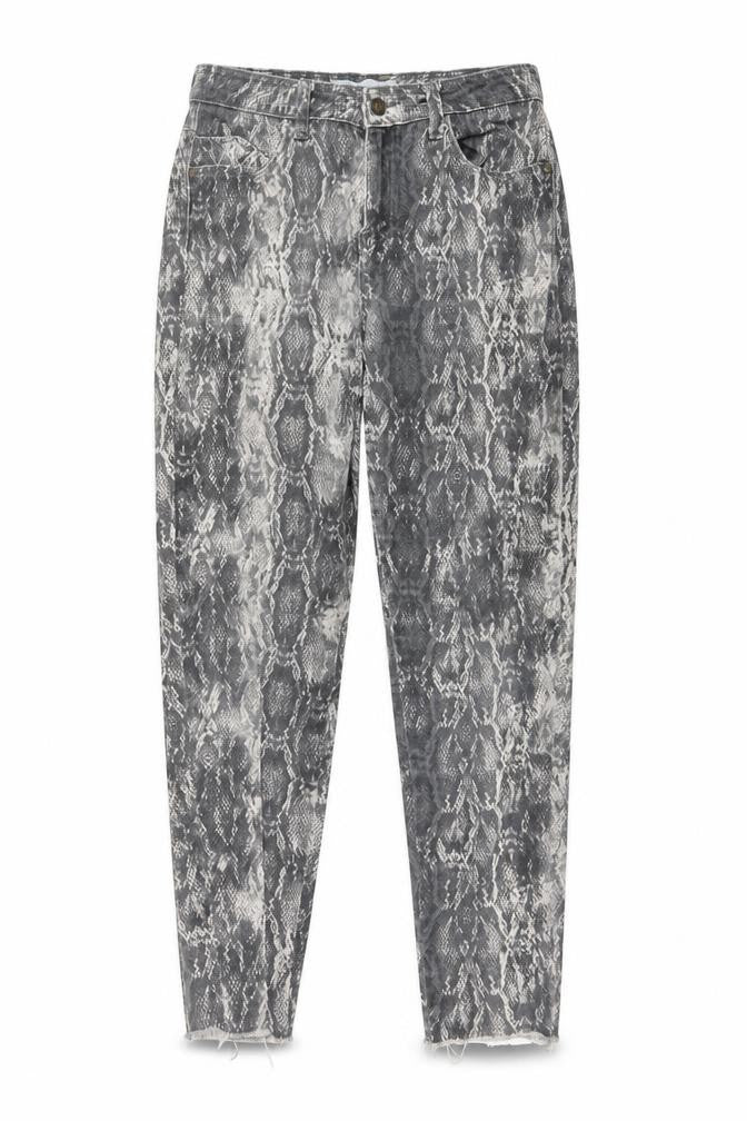 Zara Womens Beige Animal Print Cotton Skinny Jeans Size 10 L27 in Regular Button