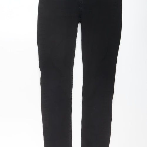 Lee Womens Black Cotton Skinny Jeans Size 25 in L28 in Regular Button