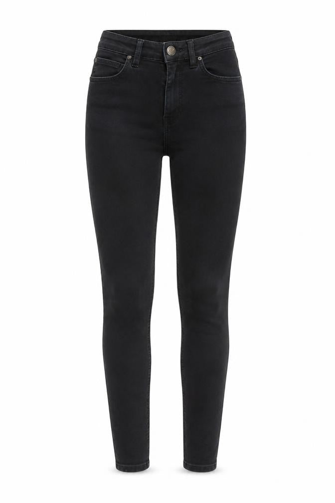 Lee Womens Black Cotton Skinny Jeans Size 25 in L28 in Regular Button