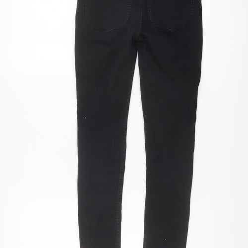 Lee Womens Black Cotton Skinny Jeans Size 25 in L28 in Regular Button