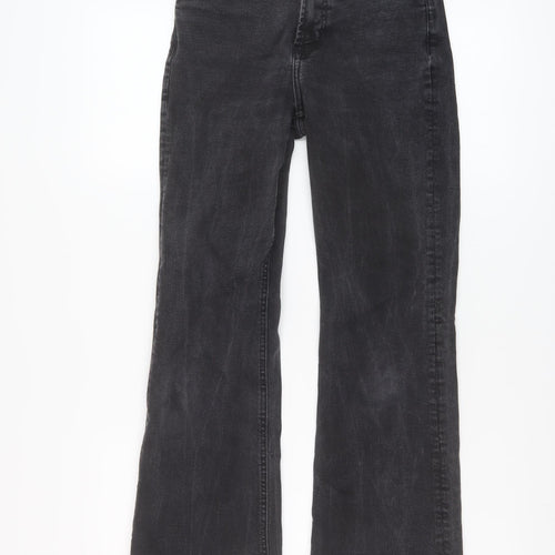 Mango Womens Grey Cotton Bootcut Jeans Size 24 in L26 in Regular Button