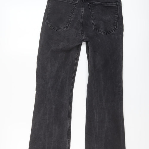 Mango Womens Grey Cotton Bootcut Jeans Size 24 in L26 in Regular Button