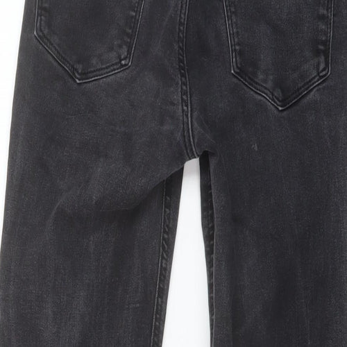 Mango Womens Grey Cotton Bootcut Jeans Size 24 in L26 in Regular Button