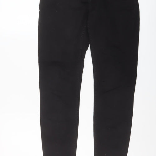 Zara Womens Black Cotton Skinny Jeans Size 10 L28.5 in Regular Button