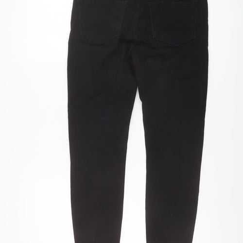 Zara Womens Black Cotton Skinny Jeans Size 10 L28.5 in Regular Button