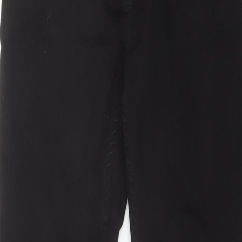Zara Womens Black Cotton Skinny Jeans Size 10 L28.5 in Regular Button