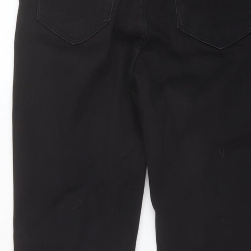 Zara Womens Black Cotton Skinny Jeans Size 10 L28.5 in Regular Button