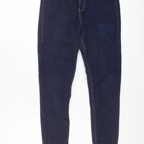 Topshop Womens Blue Cotton Skinny Jeans Size 30 in L26 in Regular Button