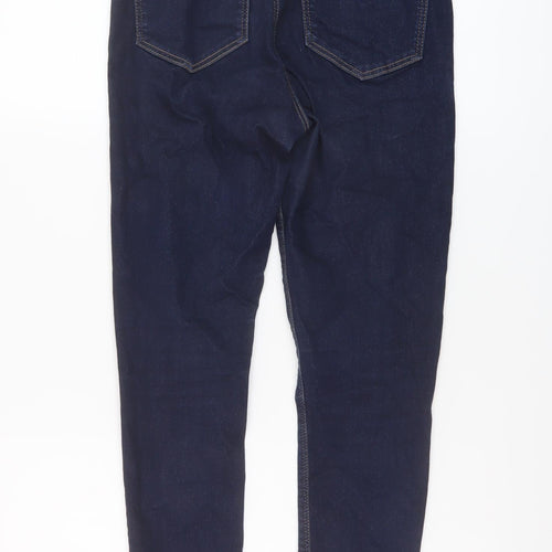 Topshop Womens Blue Cotton Skinny Jeans Size 30 in L26 in Regular Button