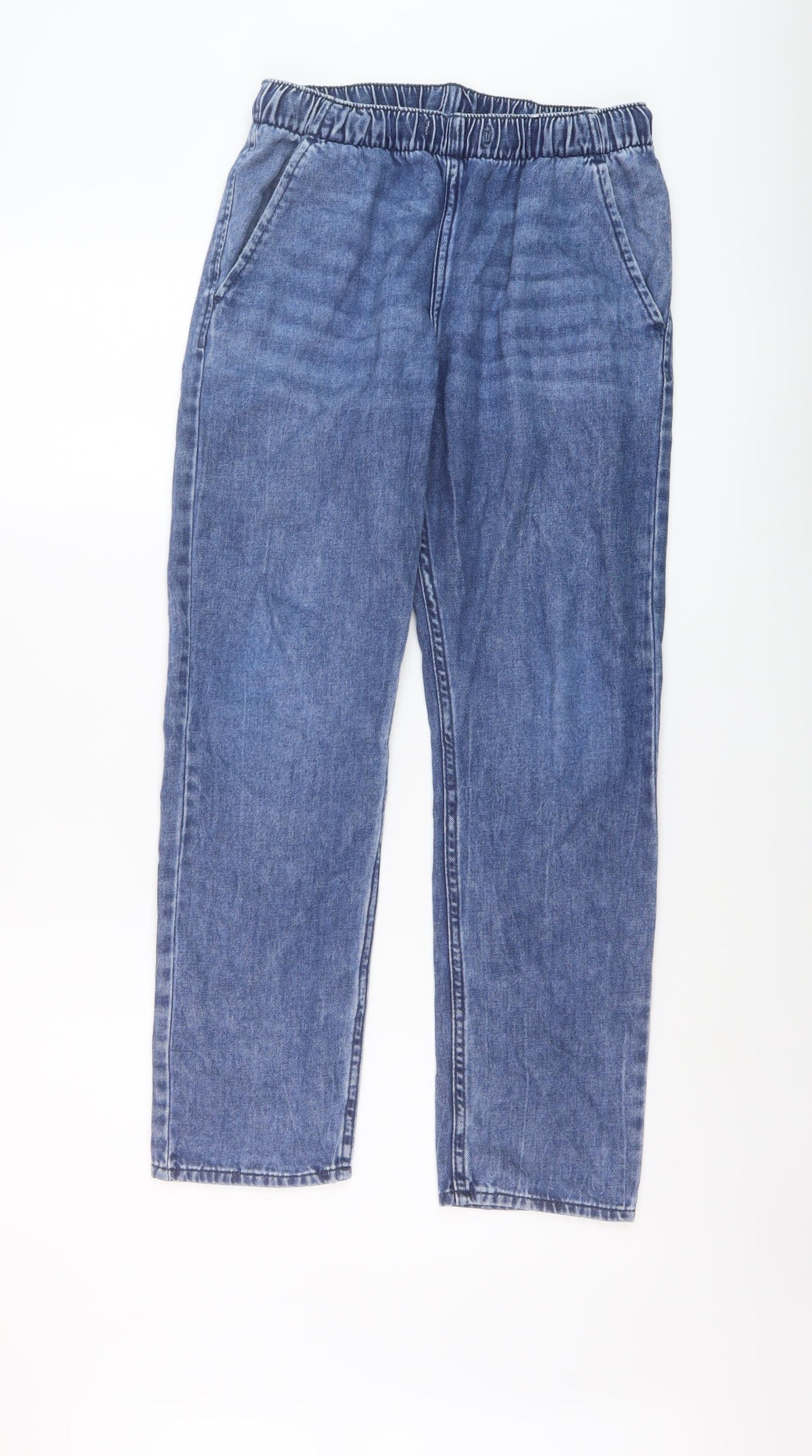 H&M Boys Blue Cotton Straight Jeans Size 13-14 Years Regular Pullover
