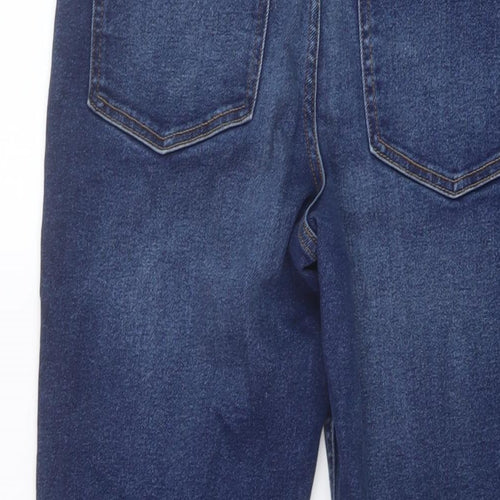 Zara Womens Blue Cotton Bootcut Jeans Size 12 L26 in Regular Button