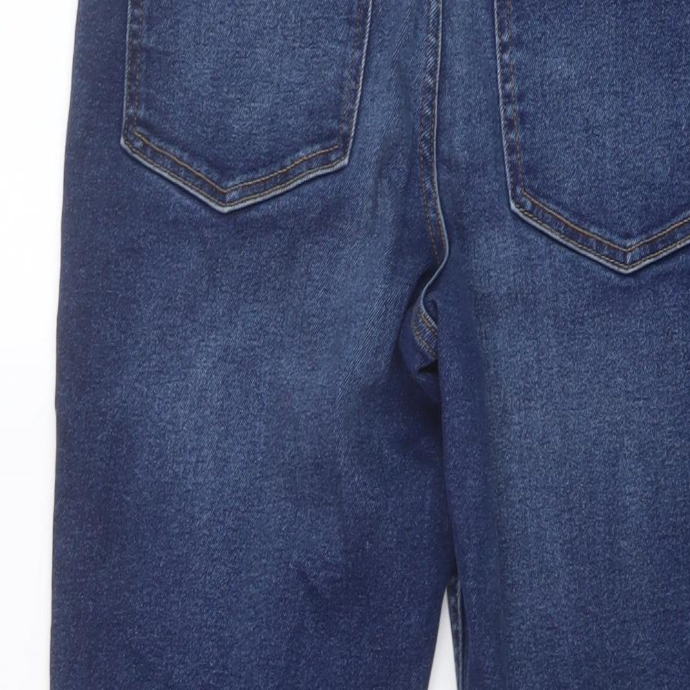 Zara Womens Blue Cotton Bootcut Jeans Size 12 L26 in Regular Button