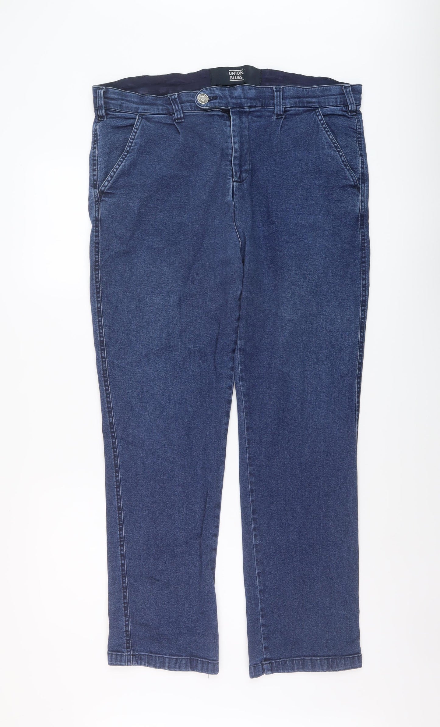 Union blues Womens Blue Cotton Straight Jeans Size 36 in L29 in Regular Button