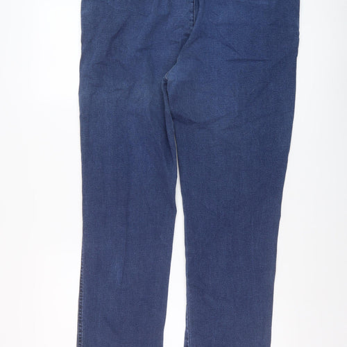 Union blues Womens Blue Cotton Straight Jeans Size 36 in L29 in Regular Button