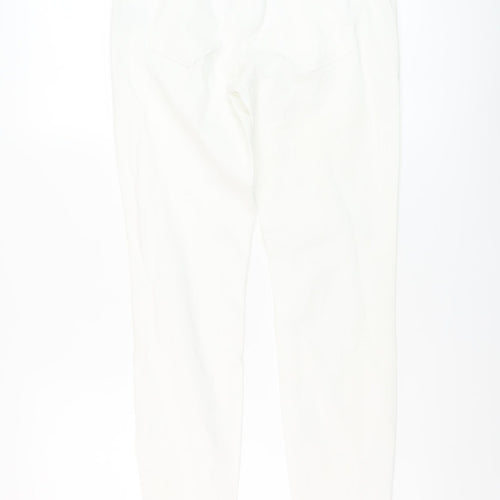 Esprti Womens White Cotton Skinny Jeans Size 10 L28 in Regular Button