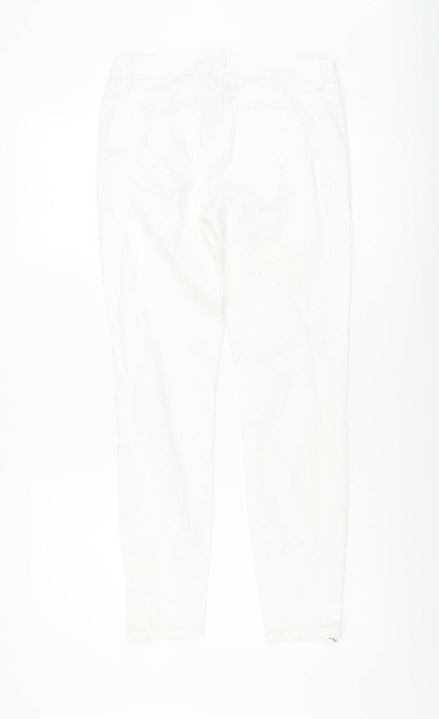 Esprti Womens White Cotton Skinny Jeans Size 10 L28 in Regular Button