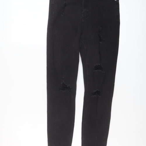 Missguided Womens Black Cotton Skinny Jeans Size 10 L25 in Regular Button