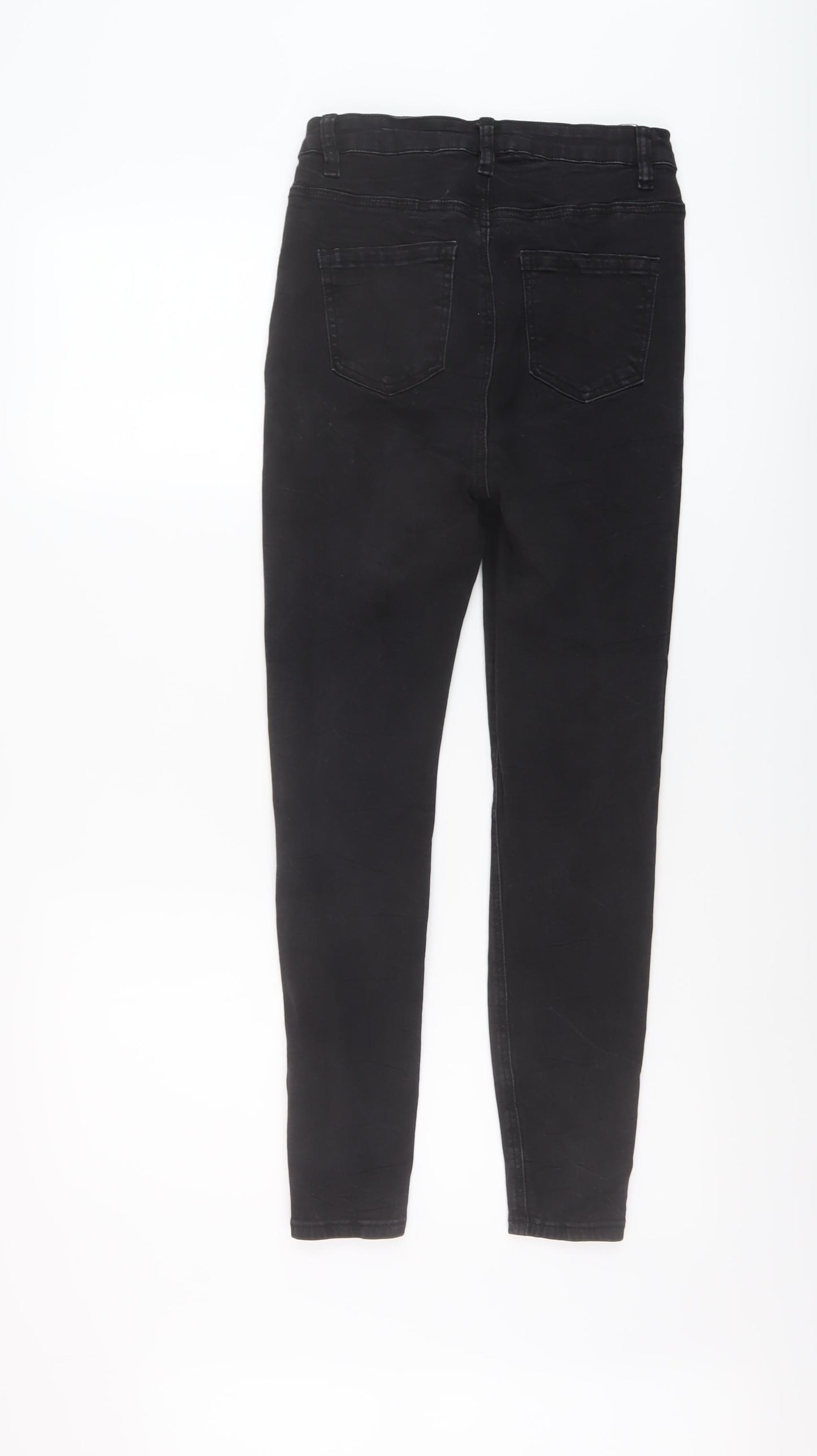 Missguided Womens Black Cotton Skinny Jeans Size 10 L25 in Regular Button