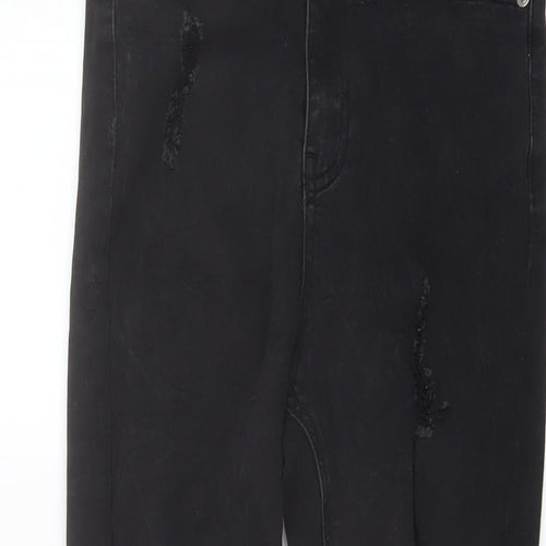Missguided Womens Black Cotton Skinny Jeans Size 10 L25 in Regular Button
