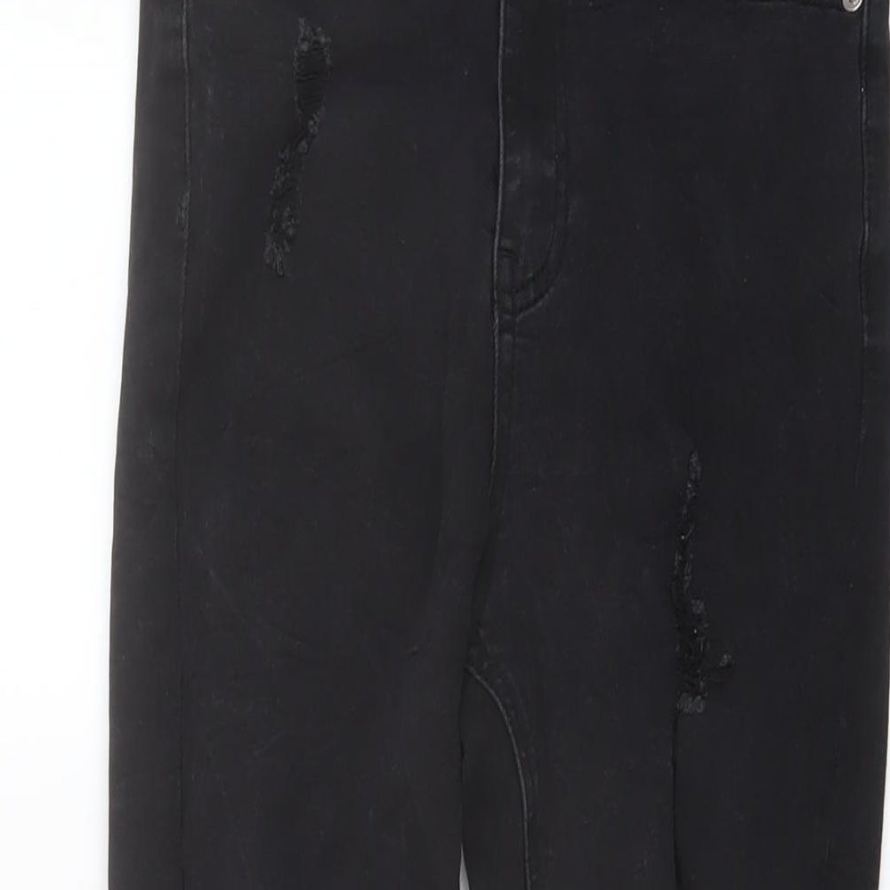 Missguided Womens Black Cotton Skinny Jeans Size 10 L25 in Regular Button