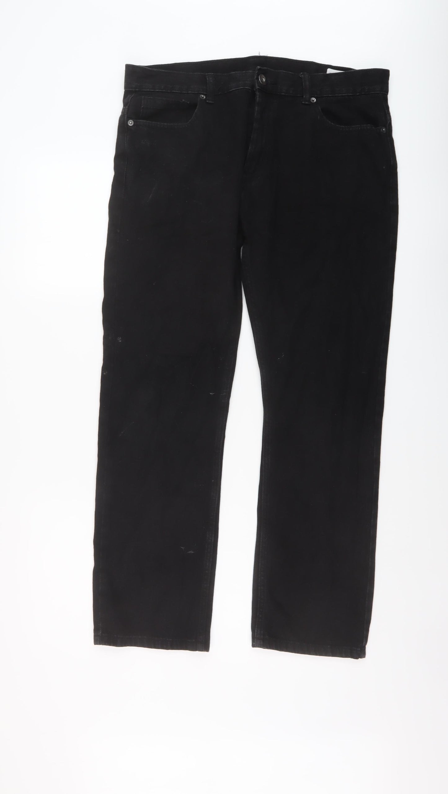 Denim & Co. Mens Beige Cotton Straight Jeans Size 34 in L30 in Regular Button