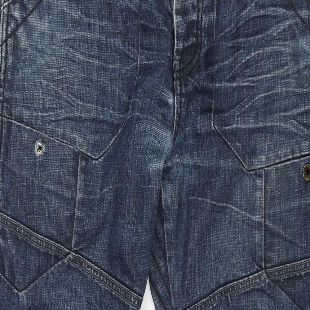 ETO Mens Blue Cotton Tapered Jeans Size 32 in L27 in Regular Button - Drawstring 9901