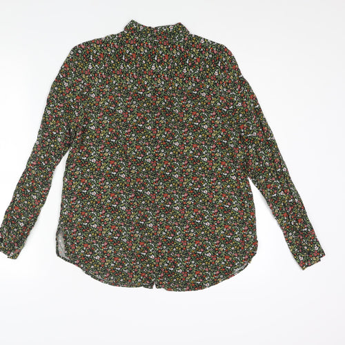 Topshop Womens Multicoloured Floral Viscose Basic Button-Up Size 10 Collared