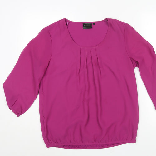 bonprix Womens Purple Polyester Basic Blouse Size 12 Scoop Neck