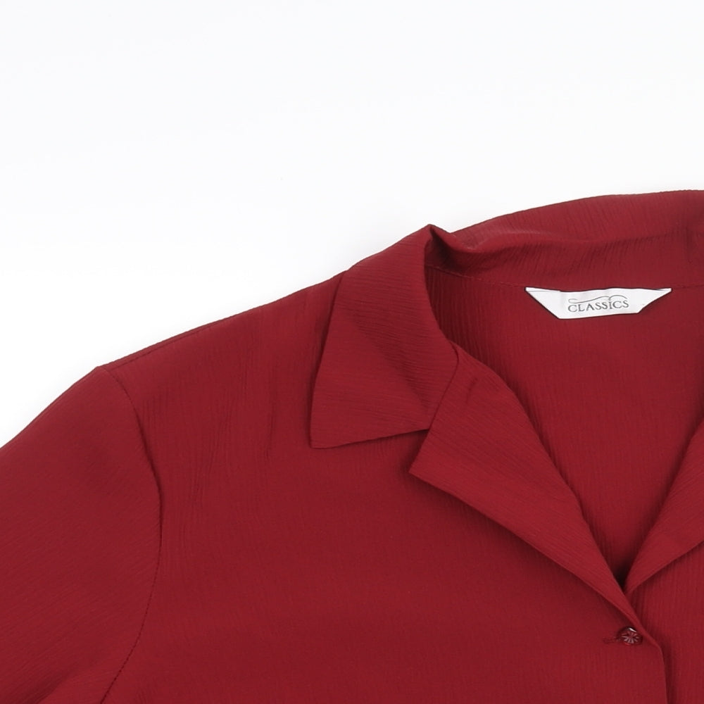 BHS Womens Red Polyester Basic Blouse Size 20 Collared