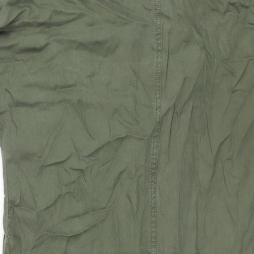 Noisy may Womens Green Lyocell Sheath Size L Collared Drawstring
