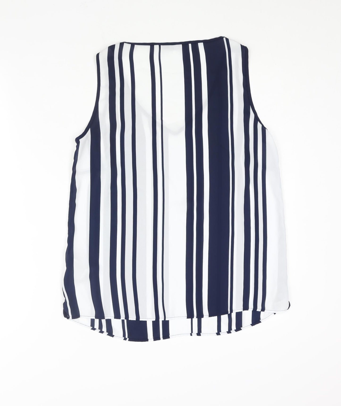 Marks and Spencer Womens Blue Striped Polyester Camisole Blouse Size 12 V-Neck
