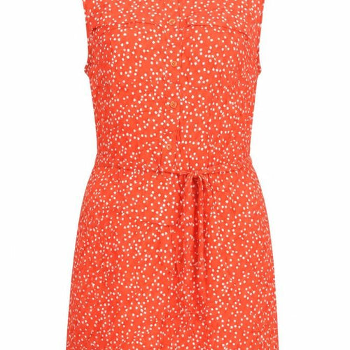 Great Plains Womens Red Geometric Viscose Shift Size XS Round Neck Button - Tie Detail