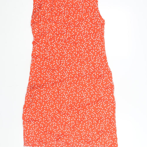 Great Plains Womens Red Geometric Viscose Shift Size XS Round Neck Button - Tie Detail