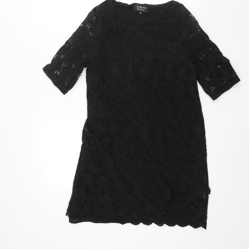 Tokyo Doll Womens Black Cotton Mini Size 14 Round Neck Pullover
