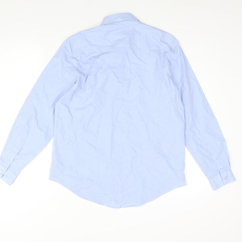 James Meade Womens Blue Polyester Basic Button-Up Size 10 Collared