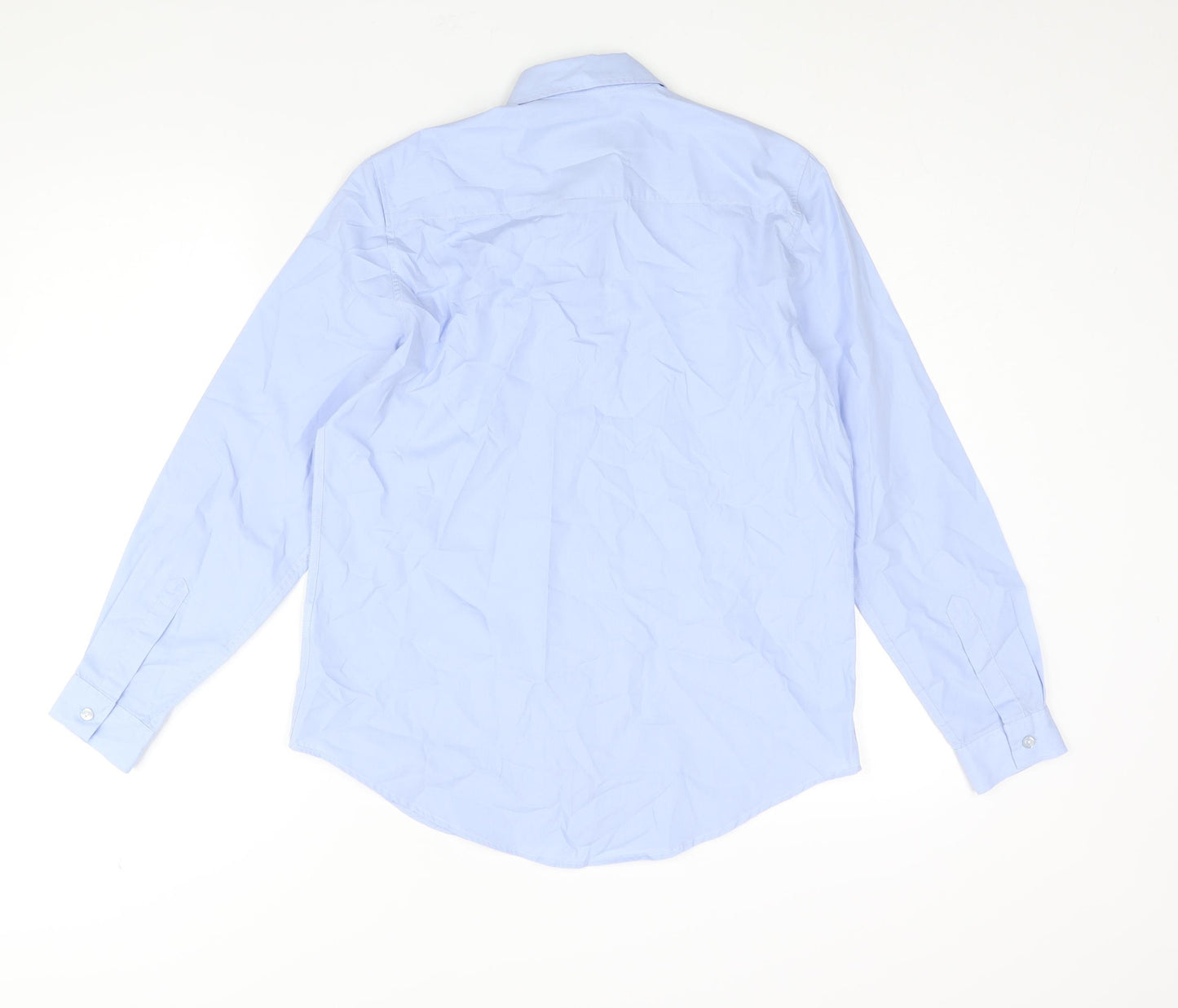 James Meade Womens Blue Polyester Basic Button-Up Size 10 Collared