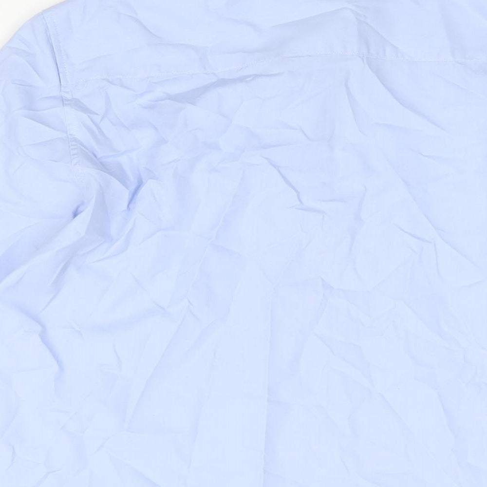James Meade Womens Blue Polyester Basic Button-Up Size 10 Collared