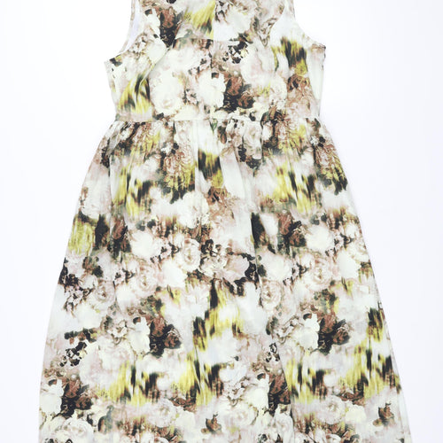 Limited Edition Womens Multicoloured Floral Polyester A-Line Size 16 Round Neck Zip