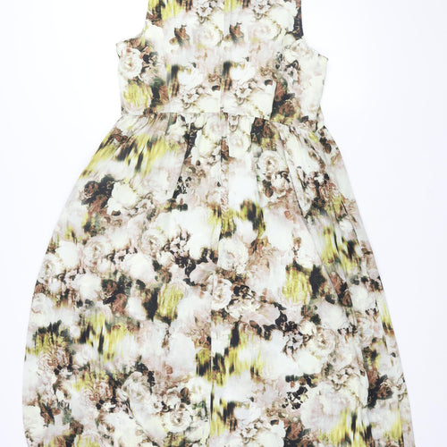 Limited Edition Womens Multicoloured Floral Polyester A-Line Size 16 Round Neck Zip