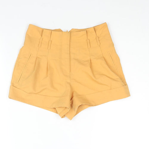 Miss Selfridge Womens Yellow Polyester Paperbag Shorts Size 6 L3 in Regular Zip