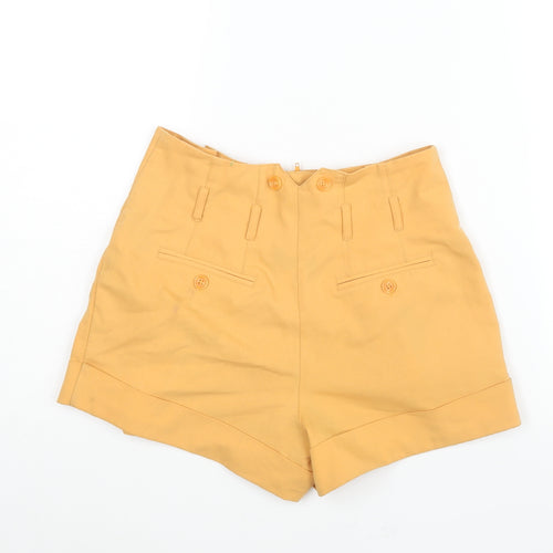 Miss Selfridge Womens Yellow Polyester Paperbag Shorts Size 6 L3 in Regular Zip