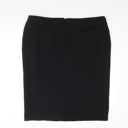Marks and Spencer Womens Black Polyester Straight & Pencil Skirt Size 20 Zip
