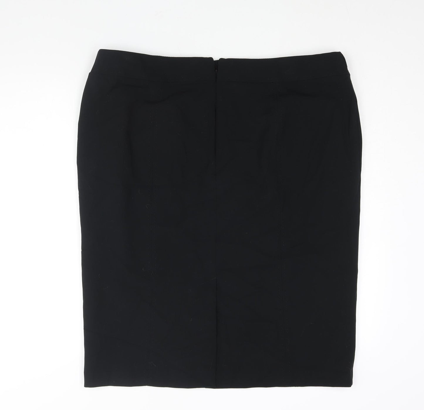 Marks and Spencer Womens Black Polyester Straight & Pencil Skirt Size 20 Zip