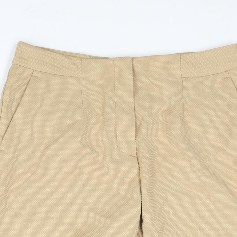 Marks and Womens Beige Polyester Bermuda Shorts Size 8 L9 in Regular Zip