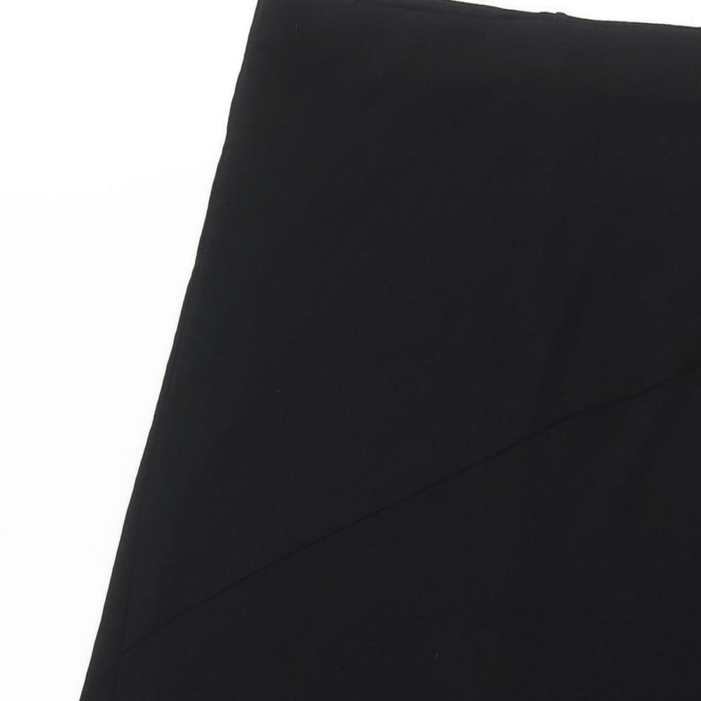 Topshop Womens Black Polyester A-Line Skirt Size 10
