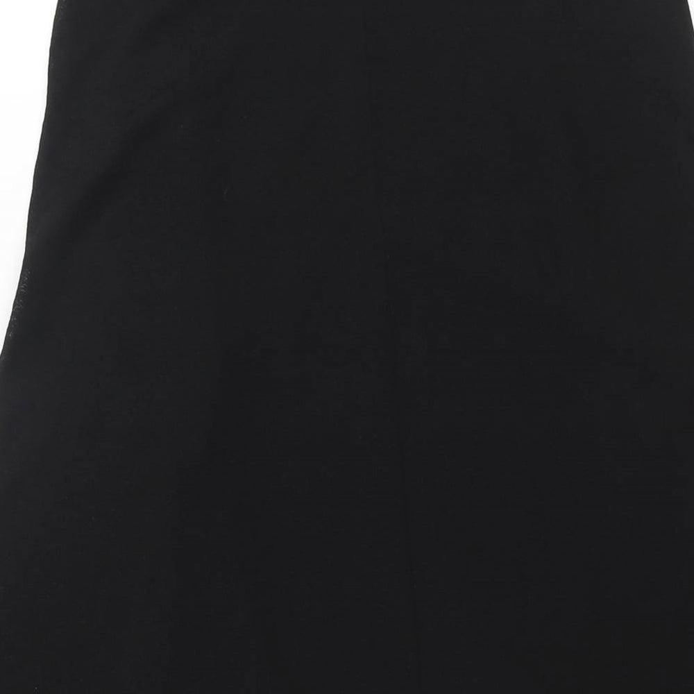 Topshop Womens Black Polyester A-Line Skirt Size 10