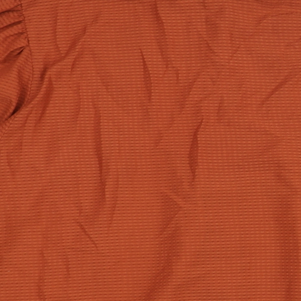 NEXT Womens Brown Polyester Basic Button-Up Size 24 Collared