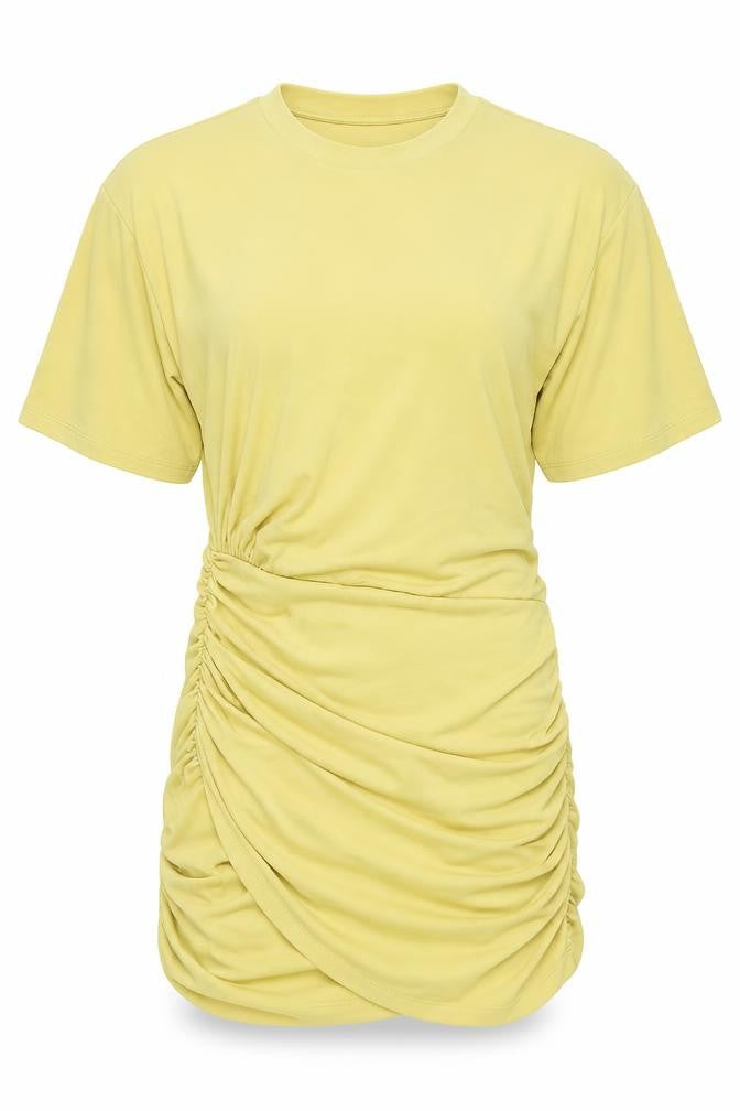 Zara Womens Green Polyester Mini Size XS Round Neck Pullover - Rouched